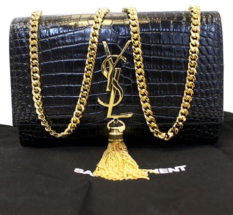 ysl bag black gold|ysl black handbag gold chain.